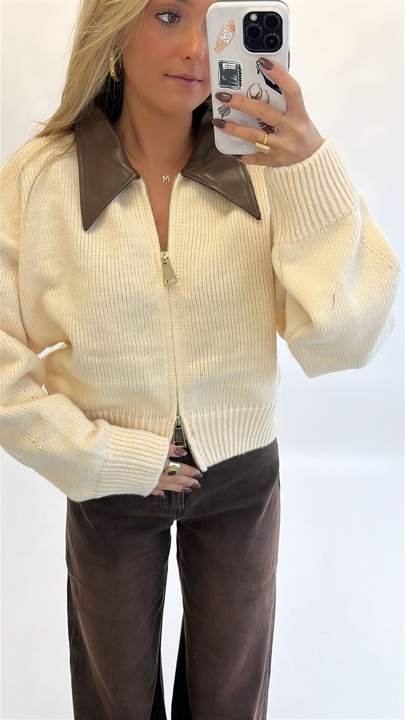 Zoë Zip Sweater ( Pre order taupe kleur 21 okt)