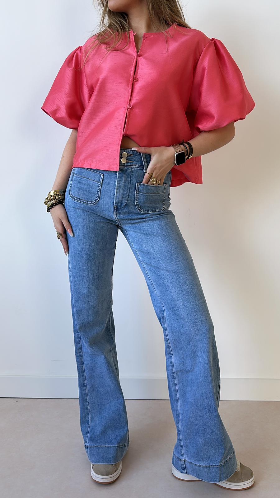 High waist flaired jeans - denim