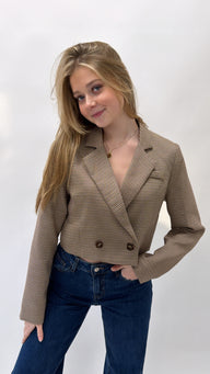 Check Me Out Crop Blazer
