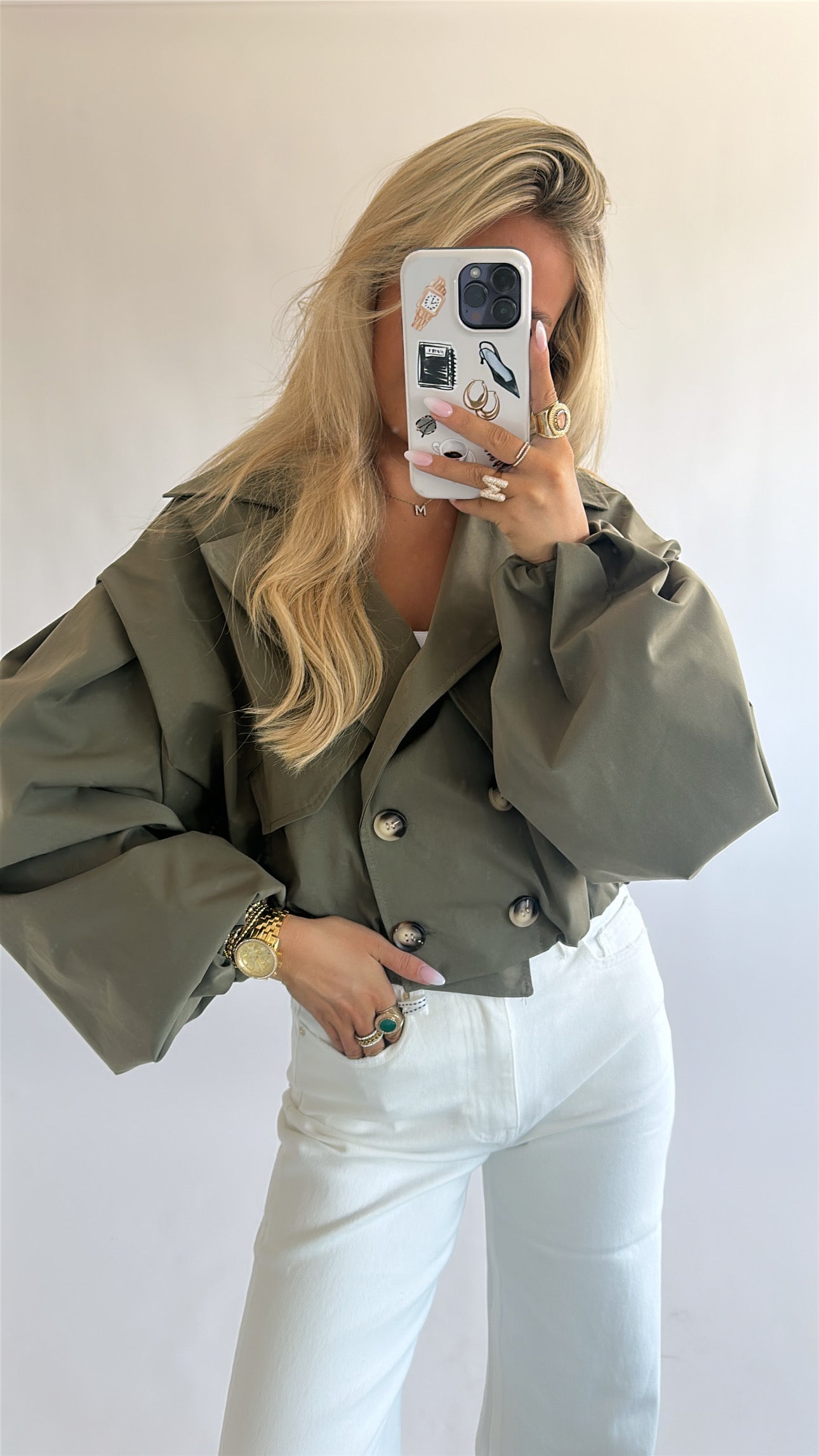 Oversized Cropped Trench Coat
