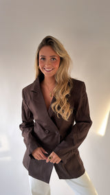 Sculpted Pinstripe Blazer