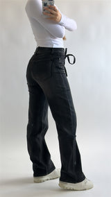 Straight Fit Belt Jeans