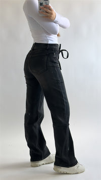 Straight Fit Belt Jeans