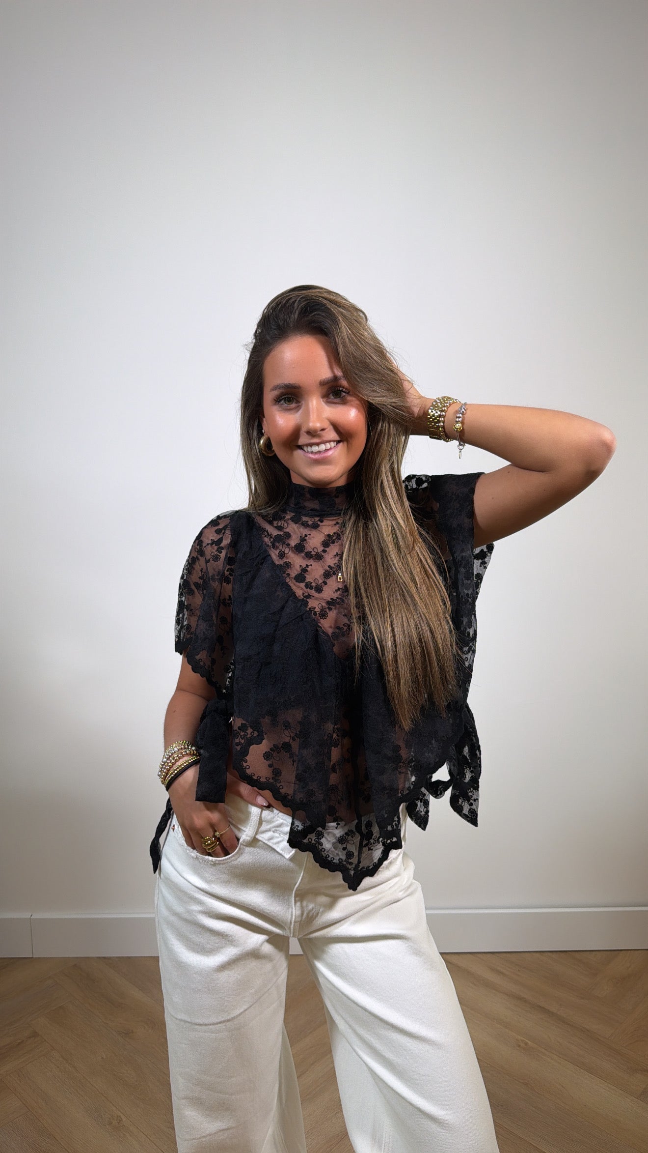 Elara Lace Sheer Top