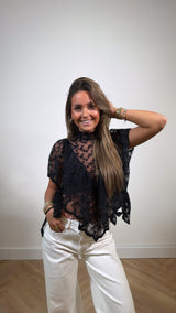Elara Lace Sheer Top