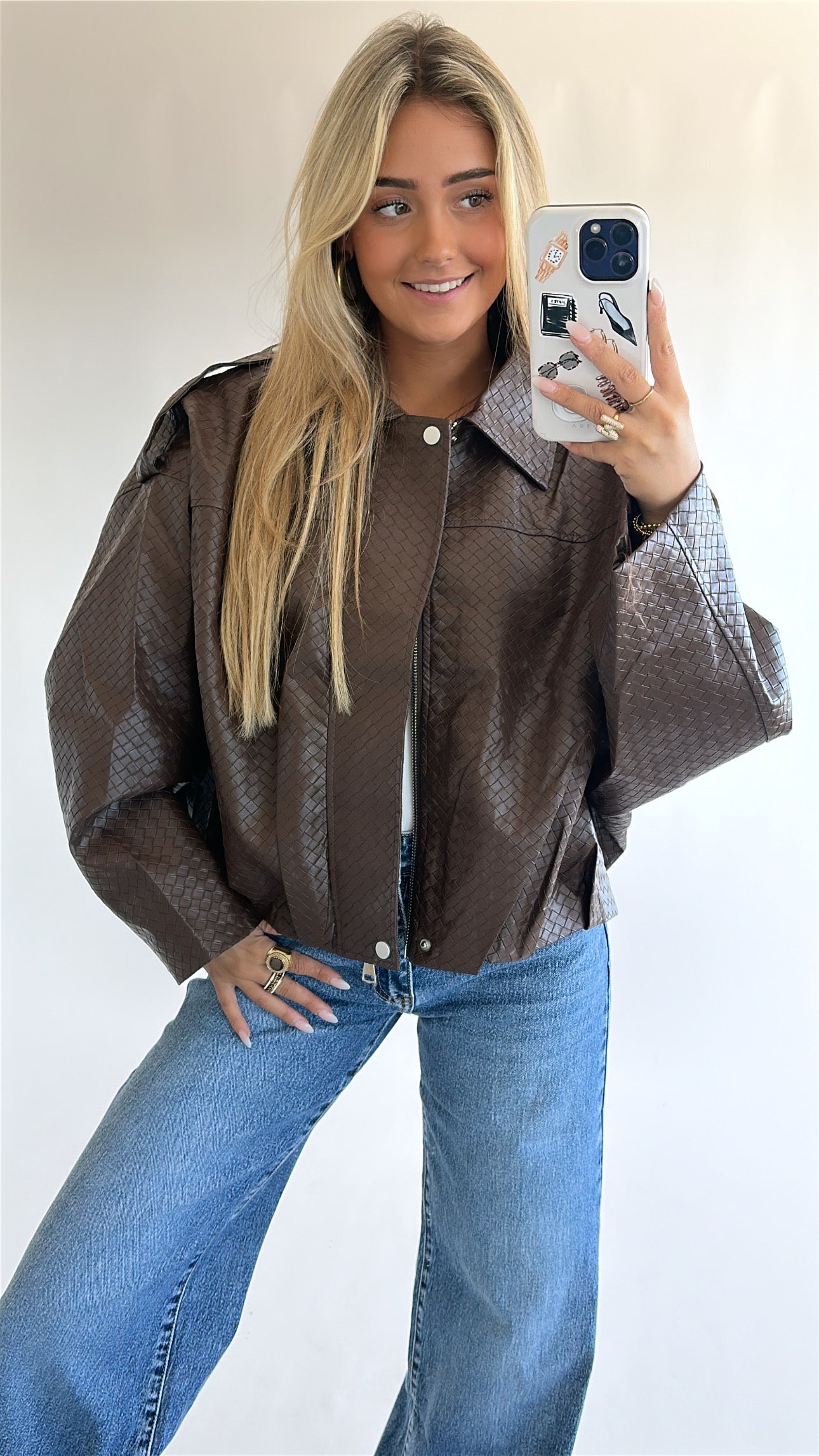 Brown Checkered Oversized Jacket