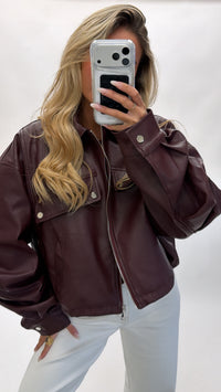 Classic Faux Leather Bomber