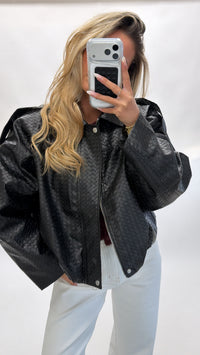 Textured Leatherlook Bomber