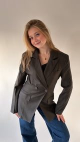 Sculpted Pinstripe Blazer