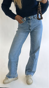 Classic Blue Wide Leg Jeans - stretch