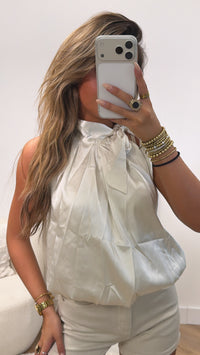 Noëlle Satin Bow Top