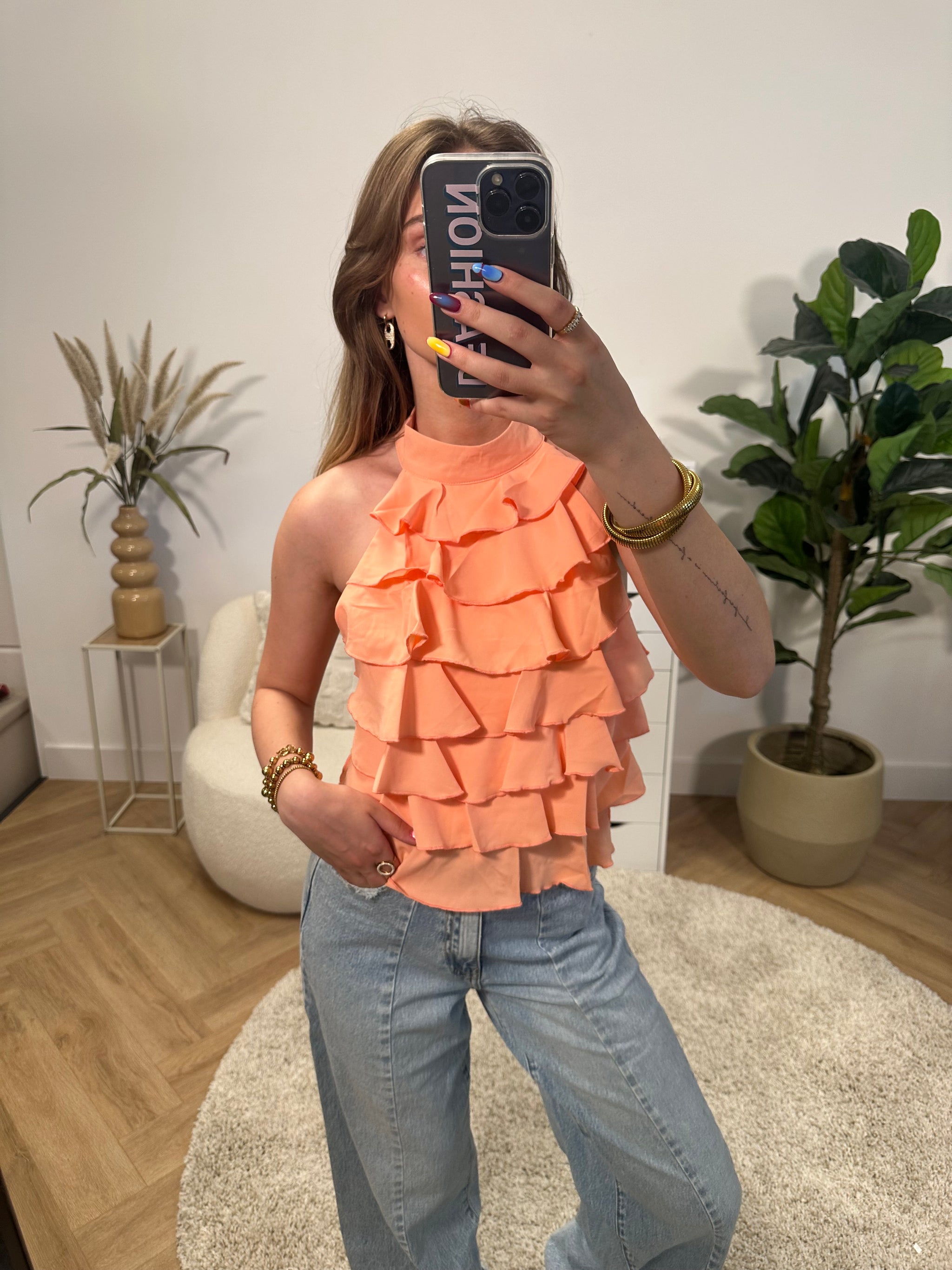 Sienna Ruffle Open Back Top
