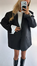 Pinstripe Power Blazer