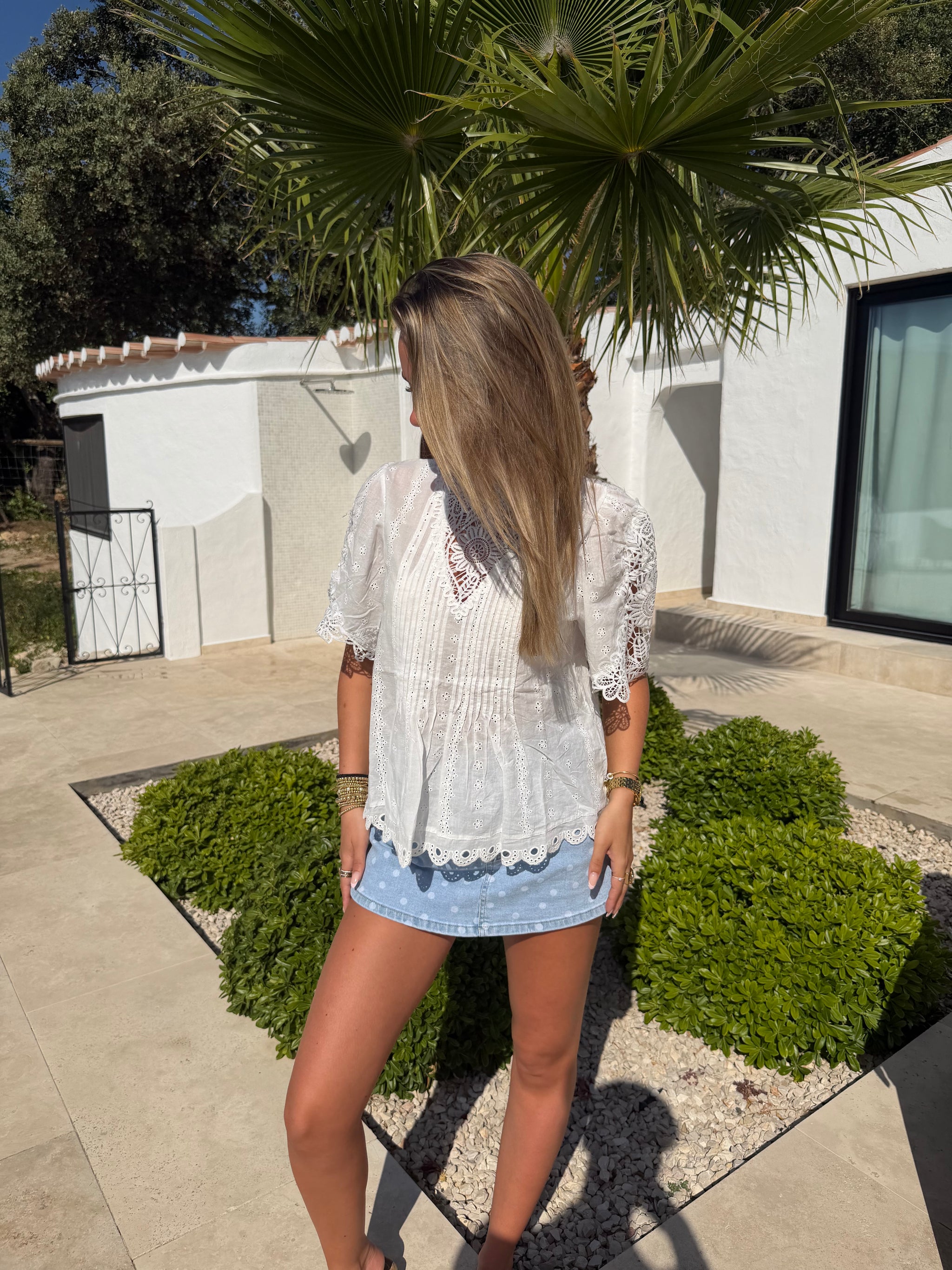 Boho Lace Blouse White