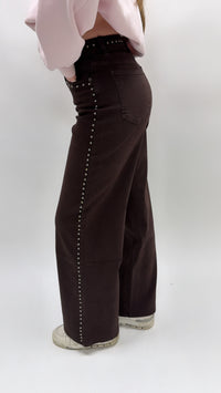 Shiny Stone Wide Jeans