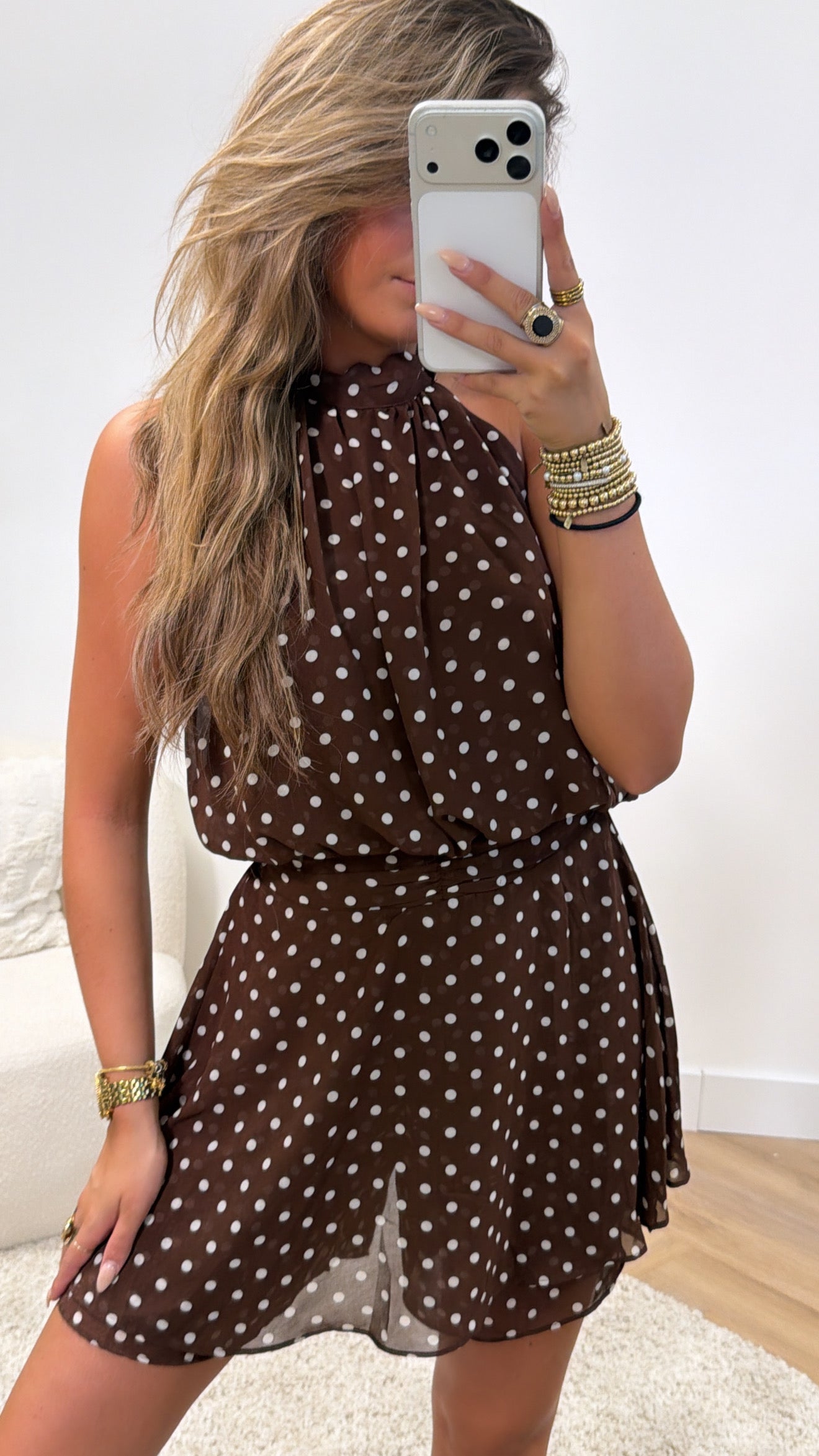 Mila Polka Halter Playsuit