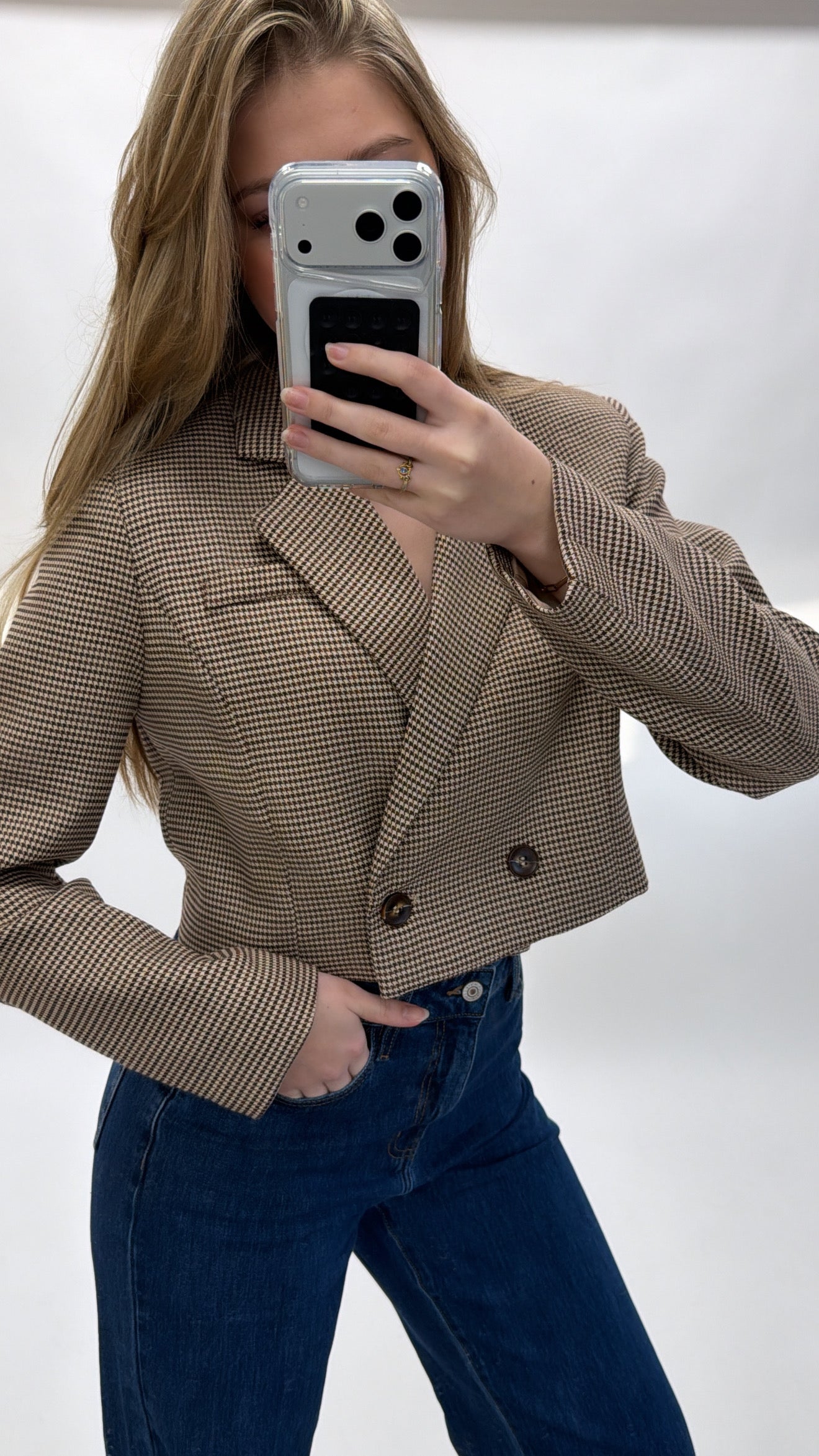 Check Me Out Crop Blazer