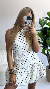 Luna One-Shoulder Dot Dress