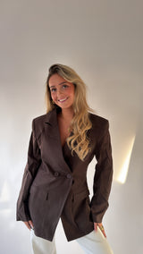 Sculpted Pinstripe Blazer