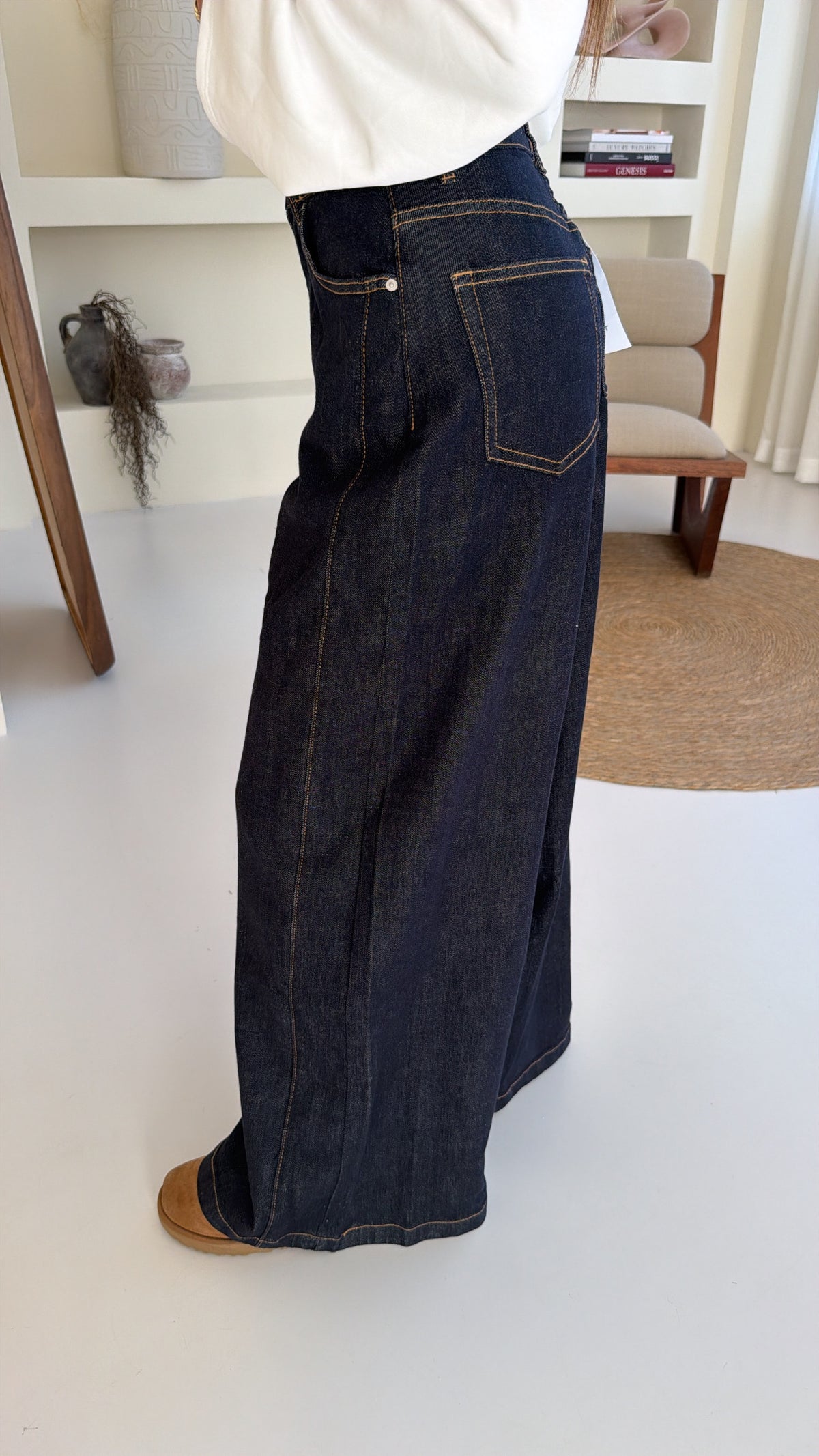 The Monroe Dark Denim Wide Leg Jeans