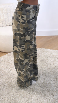 Camo Wide Leg Jeans
