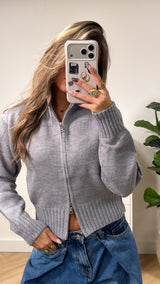 Double Zip Knit Cardigan