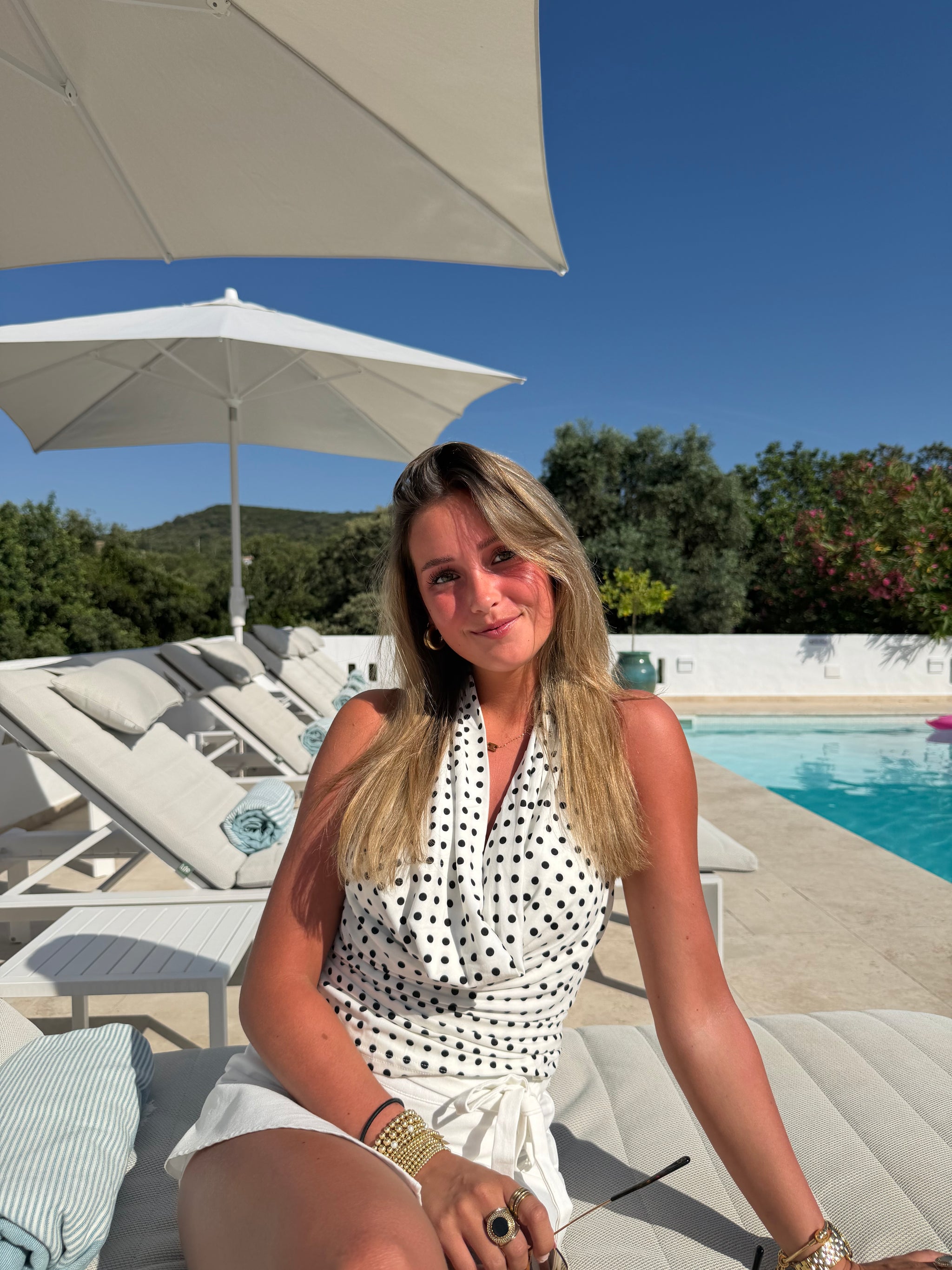 Monaco Polka Dot Halter Top