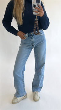 Classic Blue Wide Leg Jeans - stretch