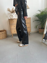 Maaike leren pants - zwart