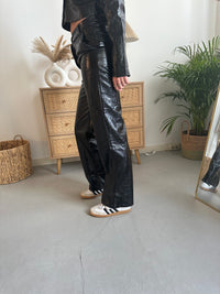 Maaike leren pants - zwart