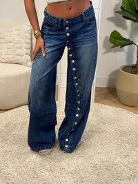 Luna Button Wide Leg Jeans