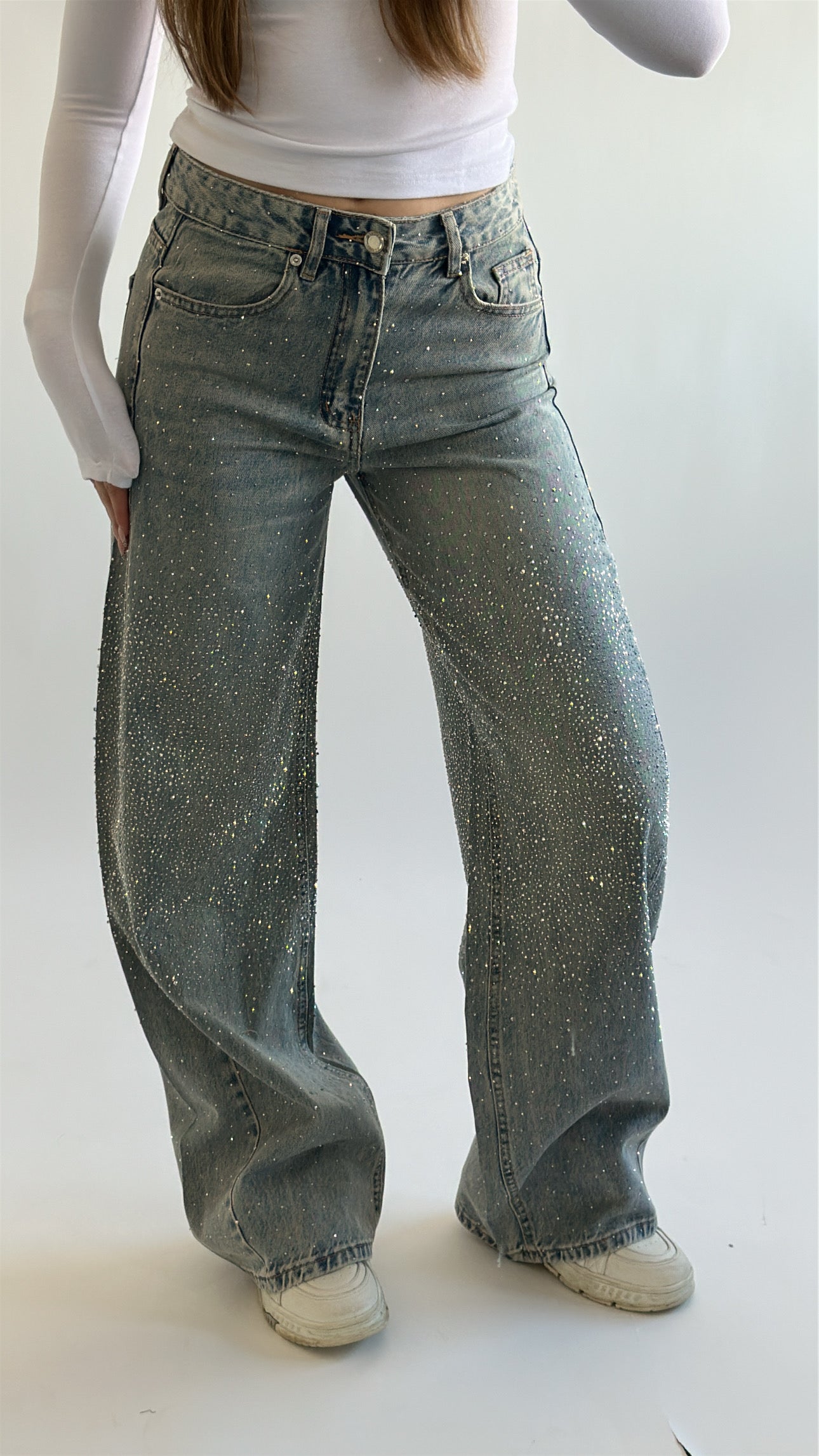 Glitter Wide Leg Jeans