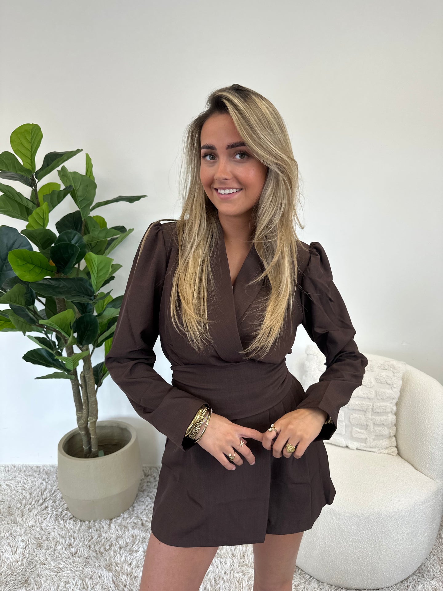 Chic Wrap Blazer Playsuit