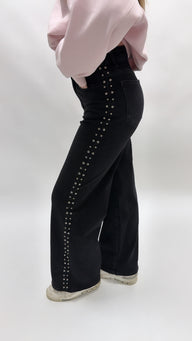 Shiny Stone Wide Jeans