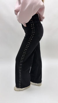 Shiny Stone Wide Jeans