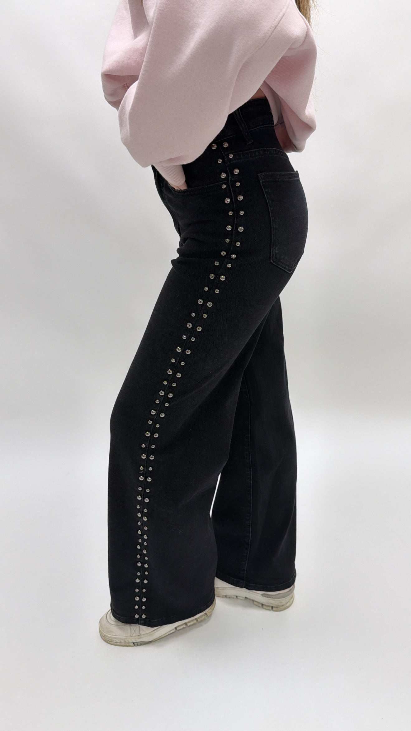 Shiny Stone Wide Jeans