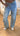 Riley Distressed Folded Waist Wide Leg Jeans – Light Blue