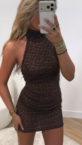 Elin Lace Halter Dress