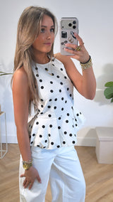 Polka Chic Open Back Top