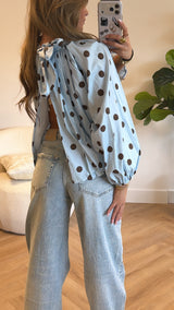 Elara Open Back Blouse