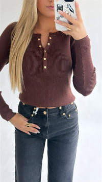 Rib Henley Top
