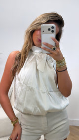 Noëlle Satin Bow Top