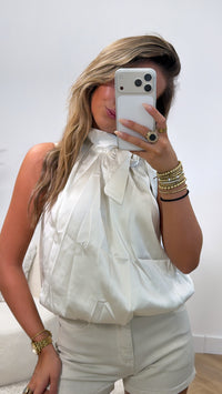 Noëlle Satin Bow Top