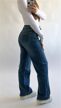 Straight Fit Belt Jeans