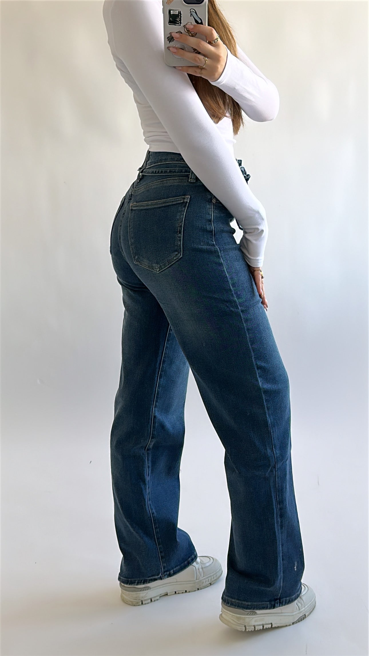 Straight Fit Belt Jeans