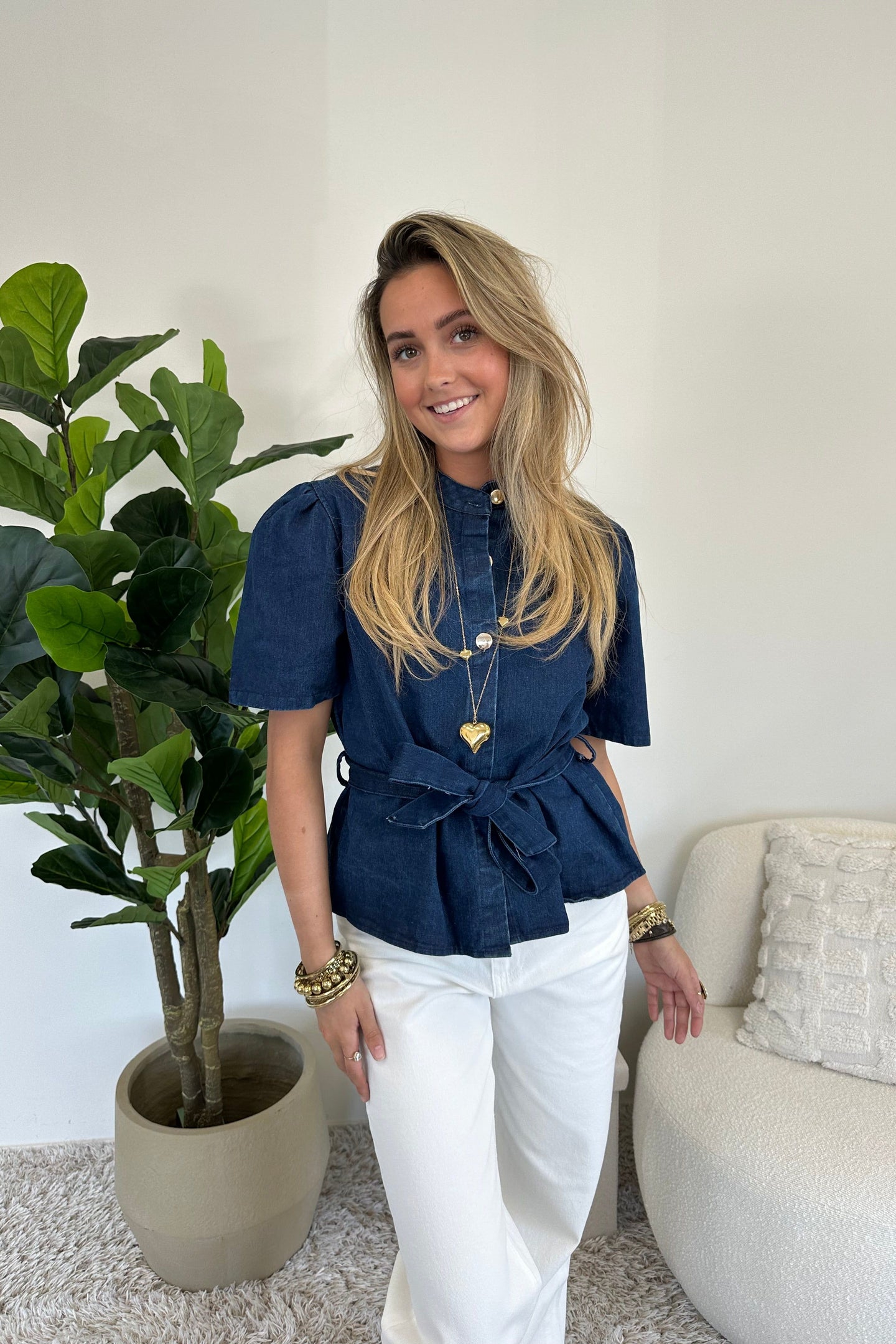 Marijn denim top