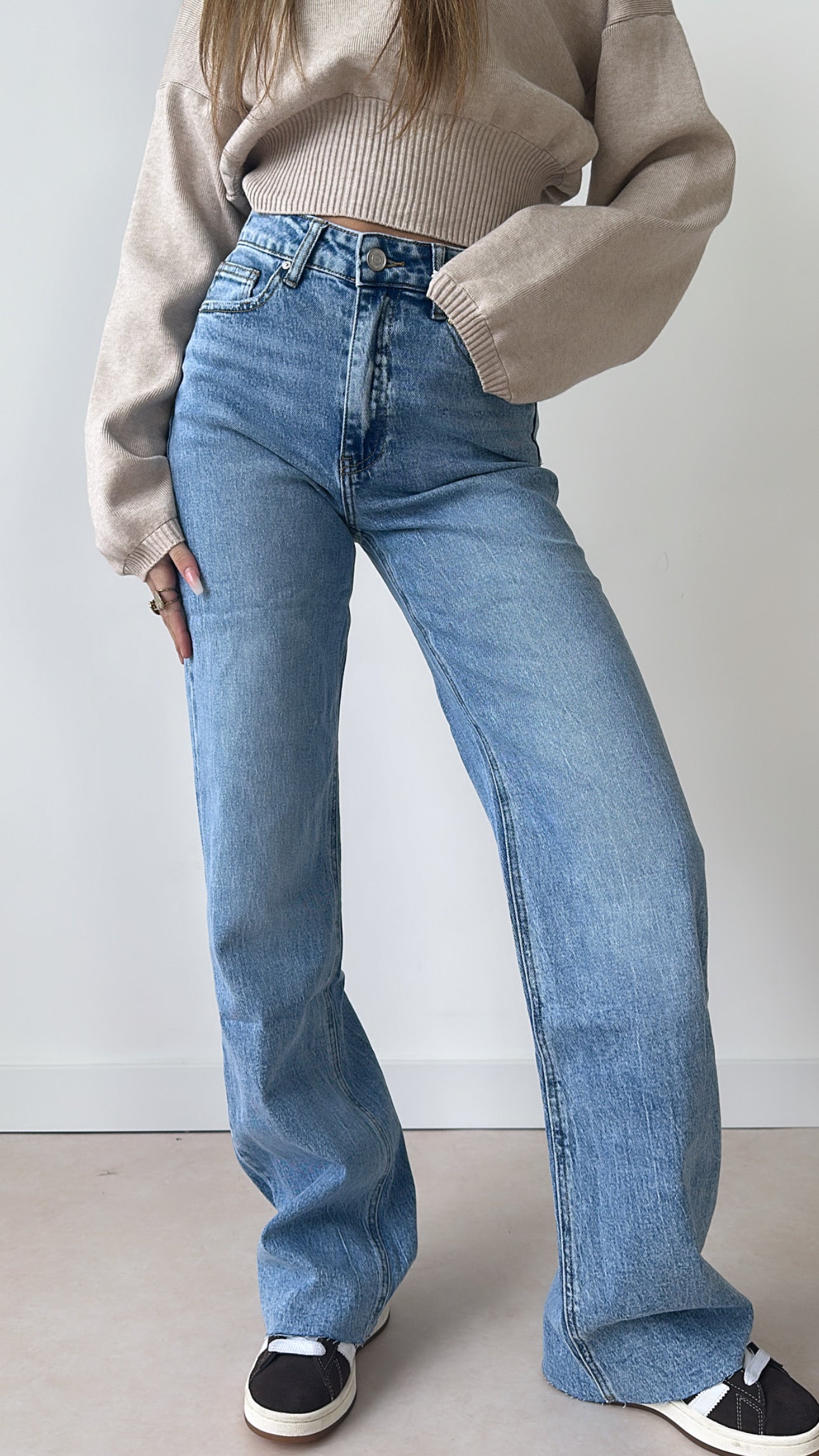 Seam tall straight leg jeans - denim w3636-1