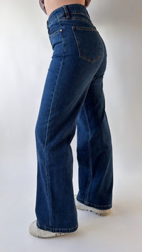 Basic wide leg jeans - dark denim