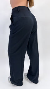 Chic wide leg pantalon navy
