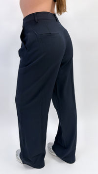 Chic wide leg pantalon navy